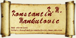 Konstantin Mankulović vizit kartica